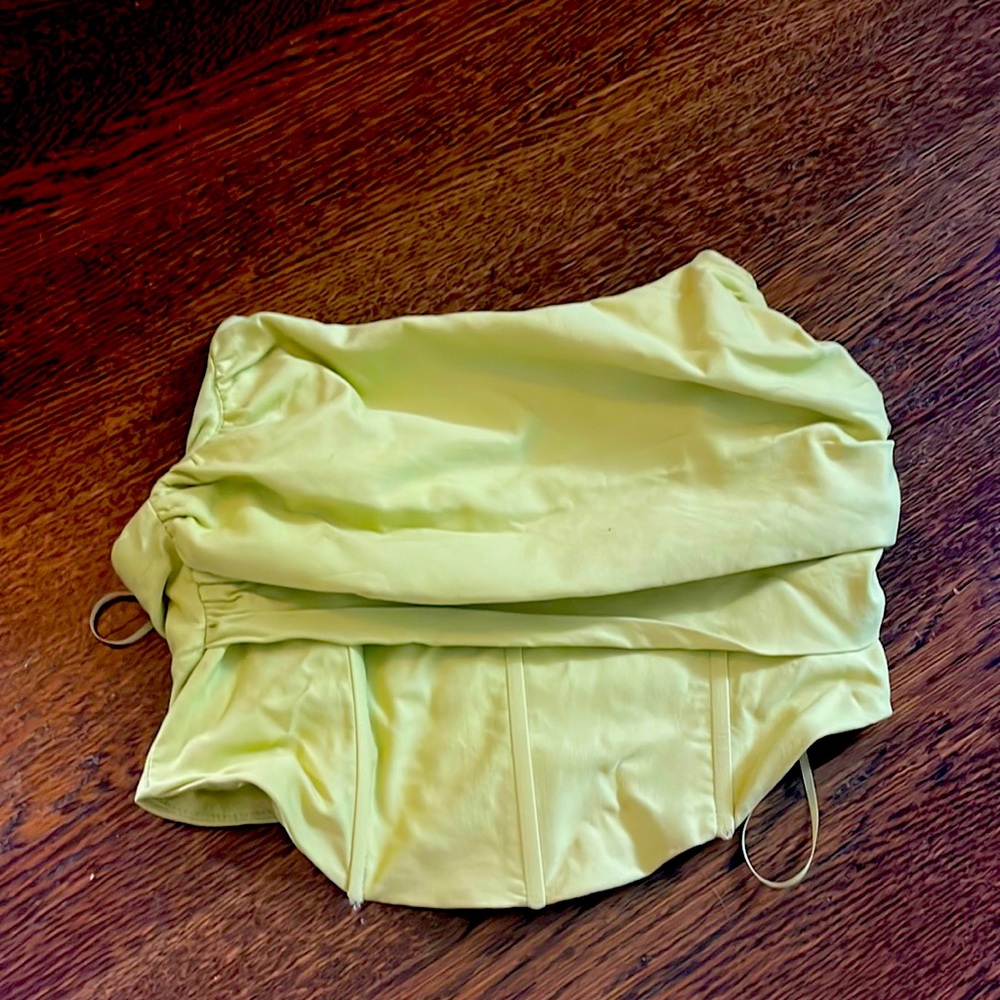 Light green corset top barely worn size small